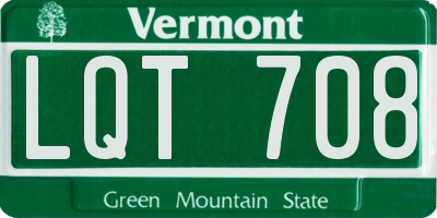 VT license plate LQT708