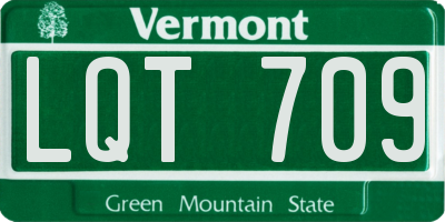 VT license plate LQT709