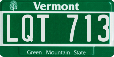 VT license plate LQT713