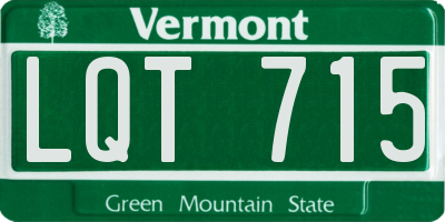 VT license plate LQT715