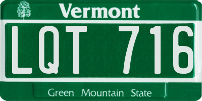 VT license plate LQT716