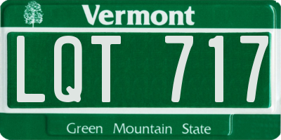 VT license plate LQT717