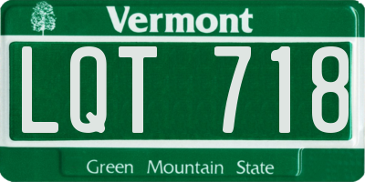 VT license plate LQT718