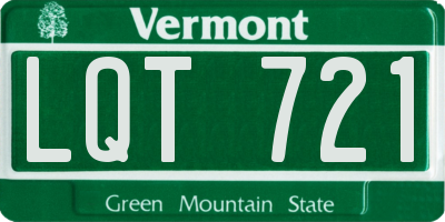 VT license plate LQT721