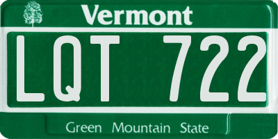 VT license plate LQT722