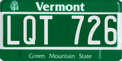 VT license plate LQT726