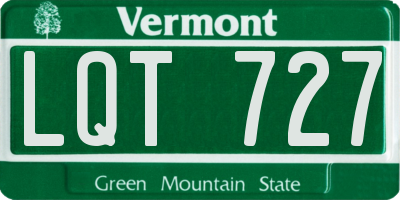 VT license plate LQT727