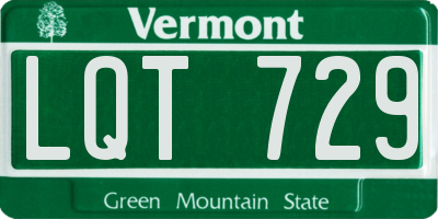 VT license plate LQT729