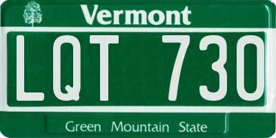 VT license plate LQT730