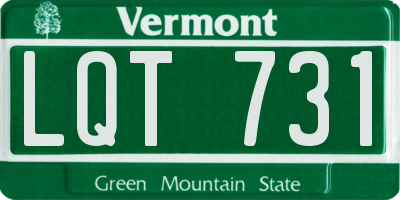 VT license plate LQT731