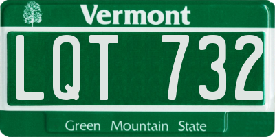 VT license plate LQT732