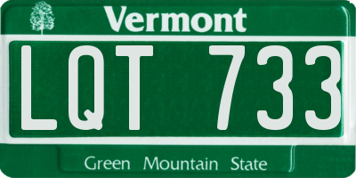 VT license plate LQT733