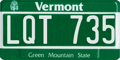 VT license plate LQT735