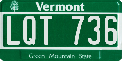 VT license plate LQT736