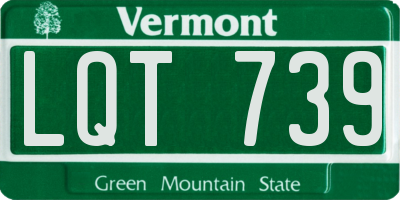 VT license plate LQT739