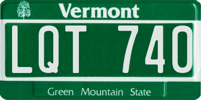VT license plate LQT740