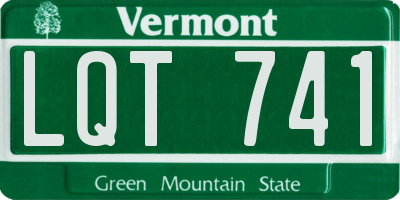 VT license plate LQT741