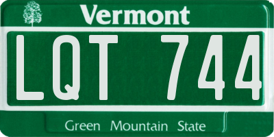 VT license plate LQT744