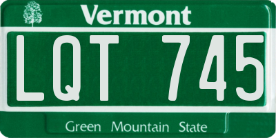 VT license plate LQT745