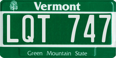 VT license plate LQT747