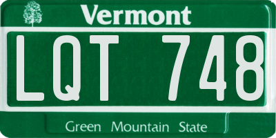 VT license plate LQT748