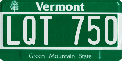 VT license plate LQT750