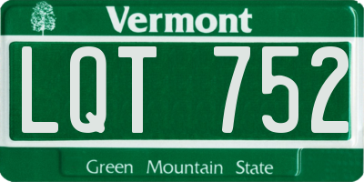 VT license plate LQT752