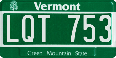 VT license plate LQT753