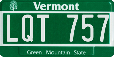 VT license plate LQT757