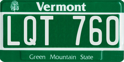 VT license plate LQT760