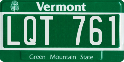 VT license plate LQT761