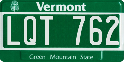 VT license plate LQT762