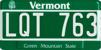 VT license plate LQT763