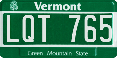 VT license plate LQT765