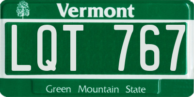 VT license plate LQT767