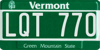 VT license plate LQT770