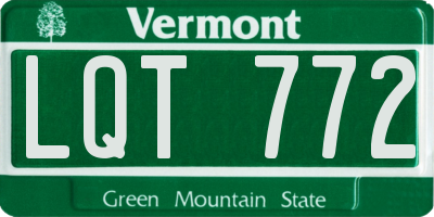 VT license plate LQT772
