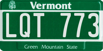 VT license plate LQT773