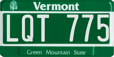 VT license plate LQT775