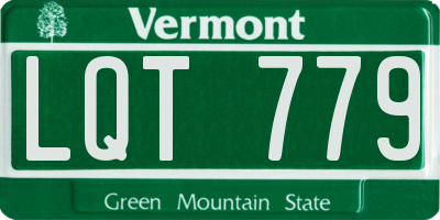 VT license plate LQT779