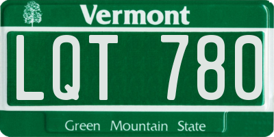 VT license plate LQT780