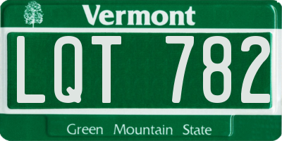VT license plate LQT782