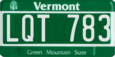 VT license plate LQT783