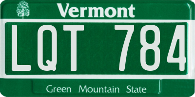 VT license plate LQT784