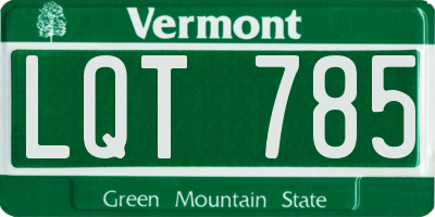 VT license plate LQT785