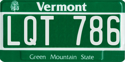 VT license plate LQT786