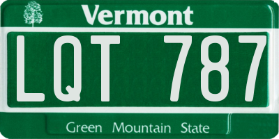 VT license plate LQT787