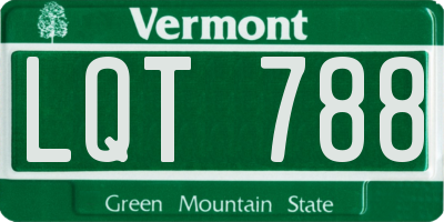 VT license plate LQT788