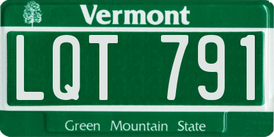 VT license plate LQT791