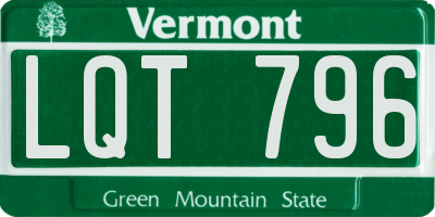 VT license plate LQT796